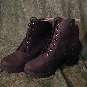Black boots.
